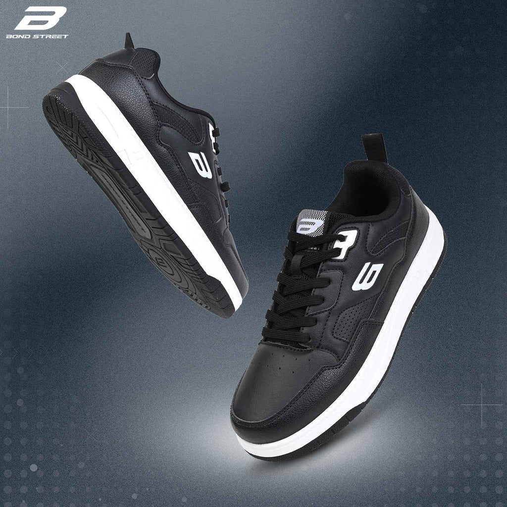 Men's Black PU Casual Sneakers