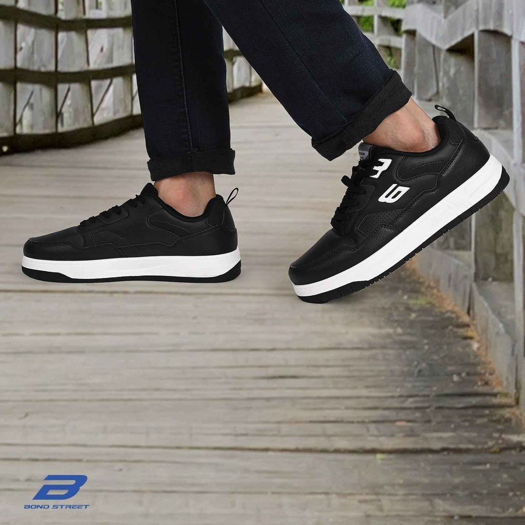 Men's Black PU Casual Sneakers