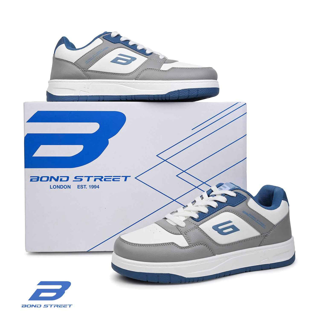 Men's Grey & Blue Casual Sneakers
