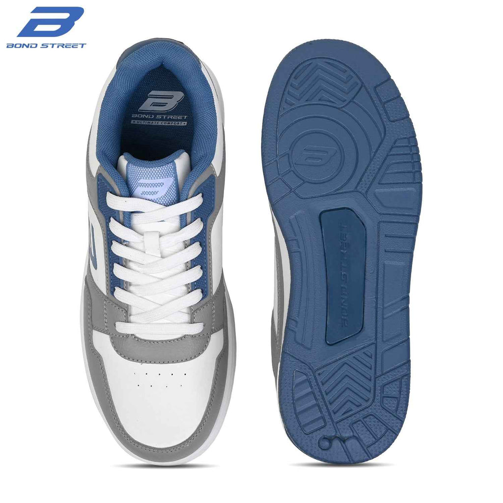 Men's Grey & Blue Casual Sneakers