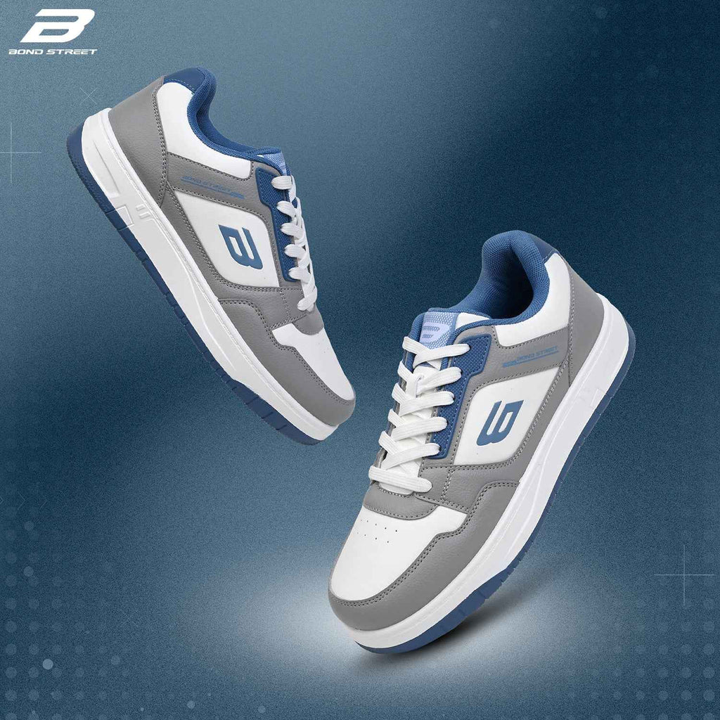 Men's Grey & Blue Casual Sneakers