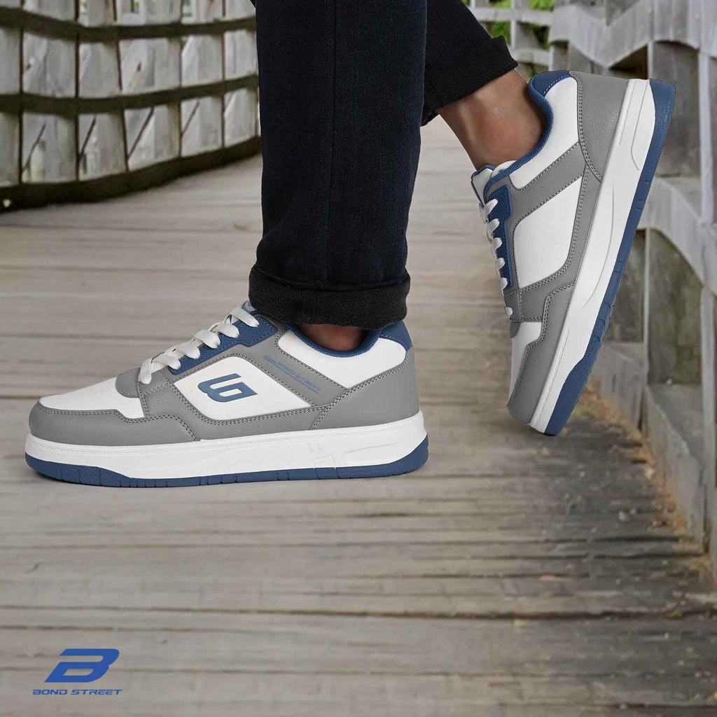 Men's Grey & Blue Casual Sneakers