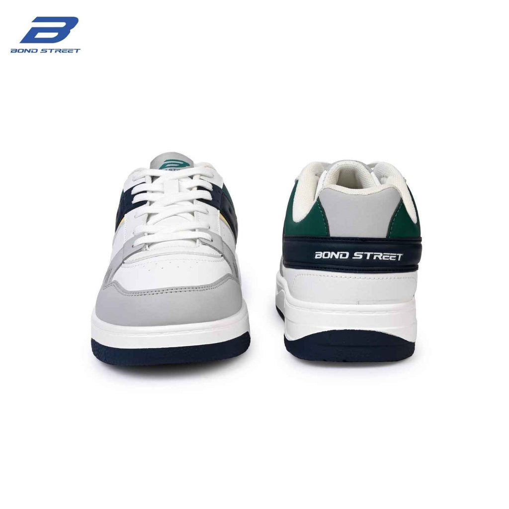 Men's White & Green Casual Sneakers