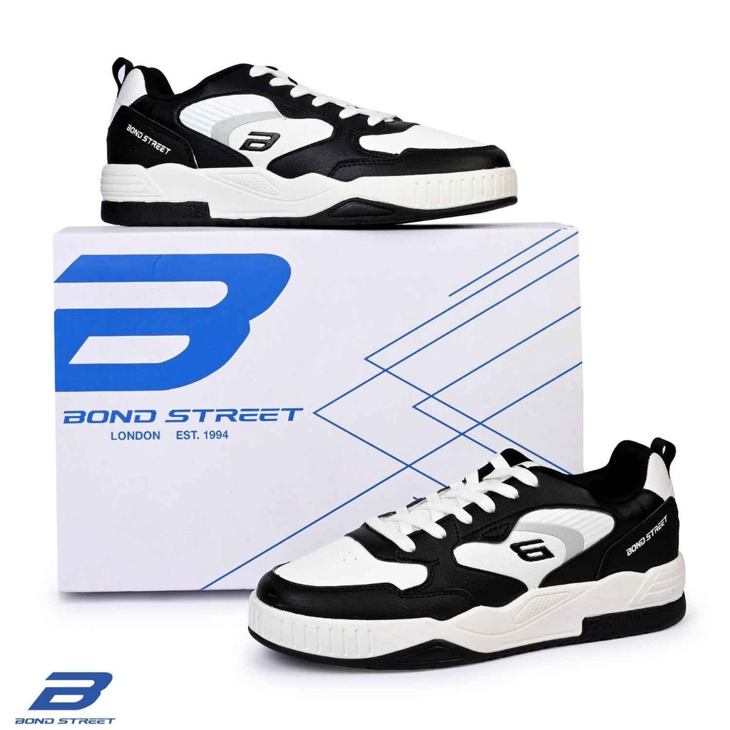 Men's Black & White Casual Sneakers