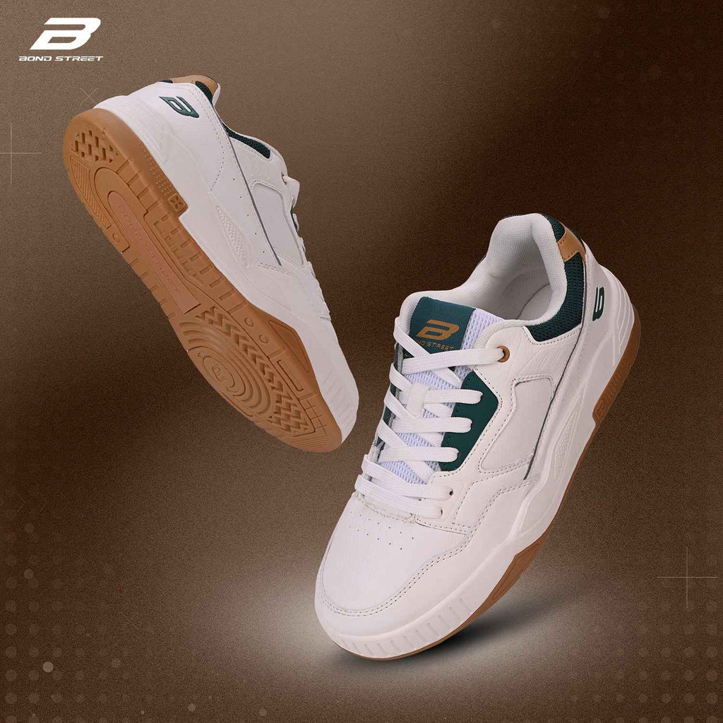 Men's Green & White Casual Sneakers