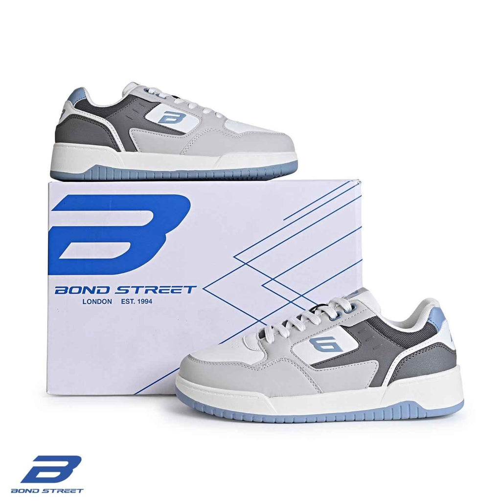 Men's Grey & Blue Casual Sneakers