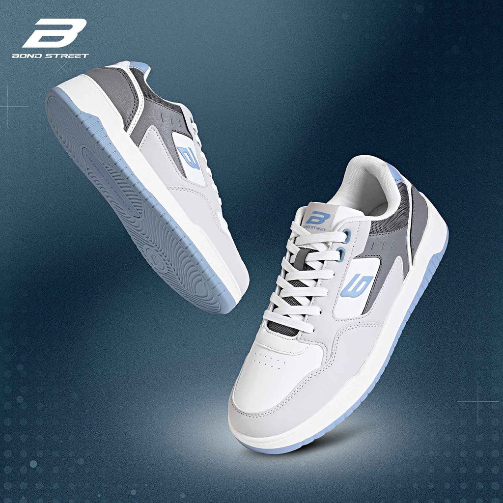 Men's Grey & Blue Casual Sneakers