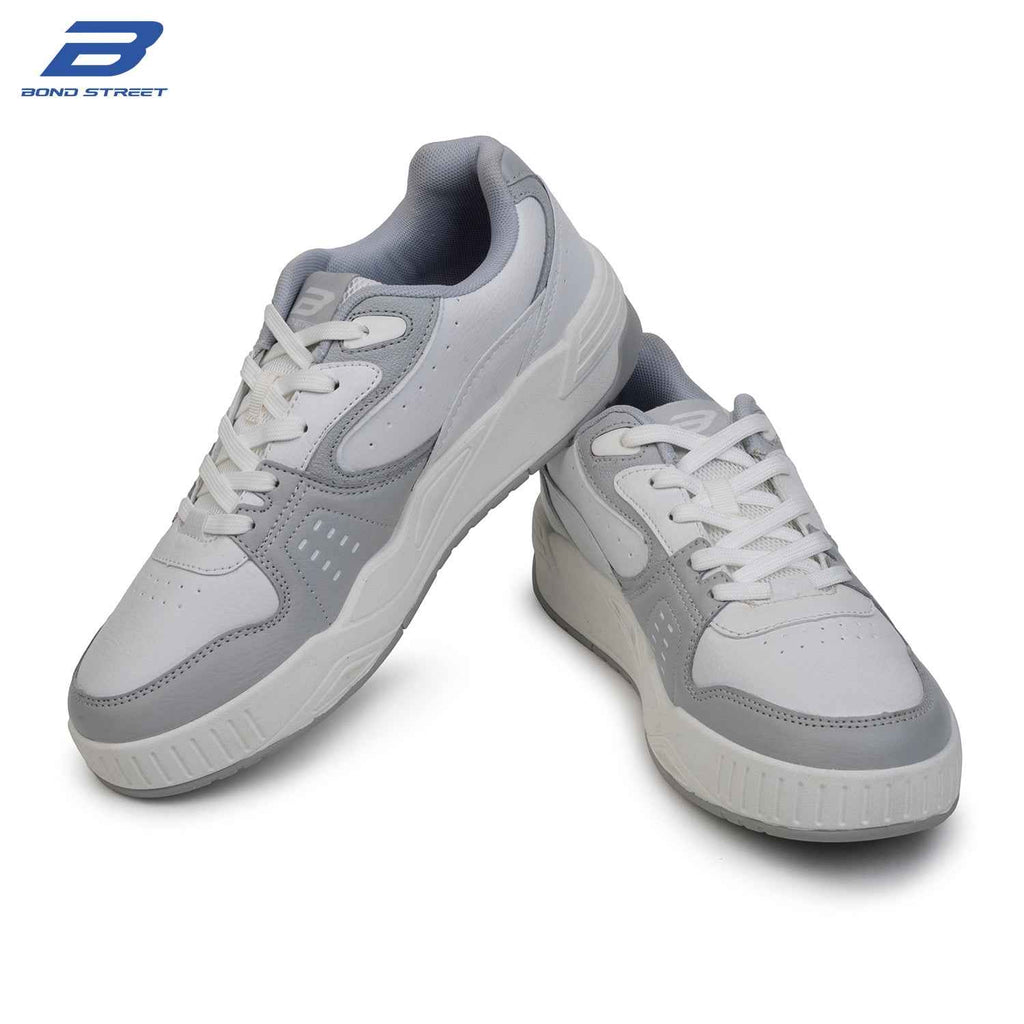 Men's Grey & White Casual Sneakers