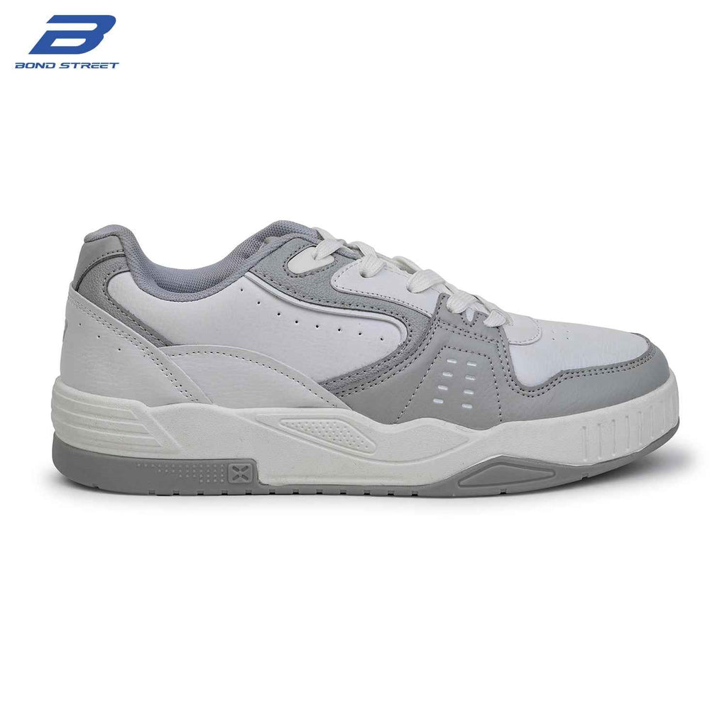 Men's Grey & White Casual Sneakers