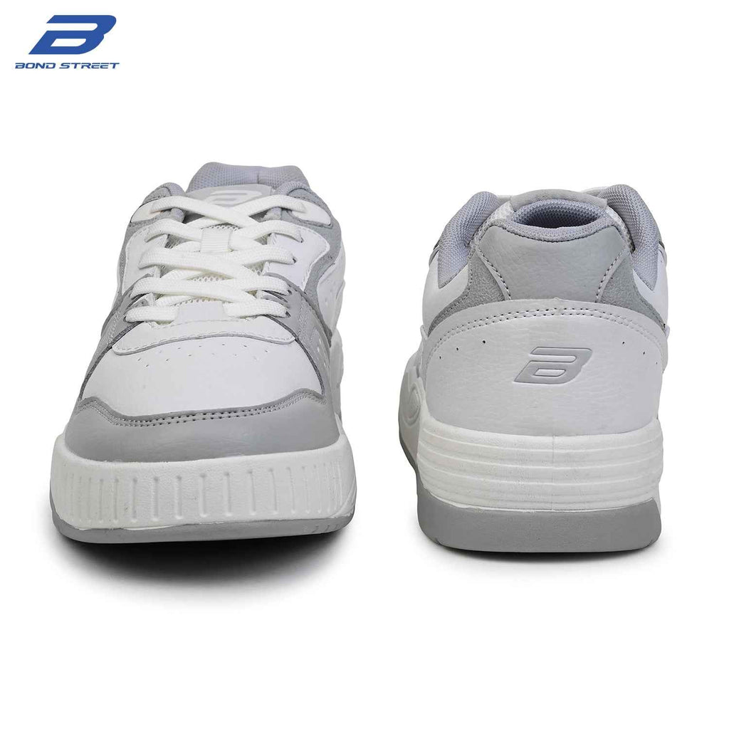 Men's Grey & White Casual Sneakers