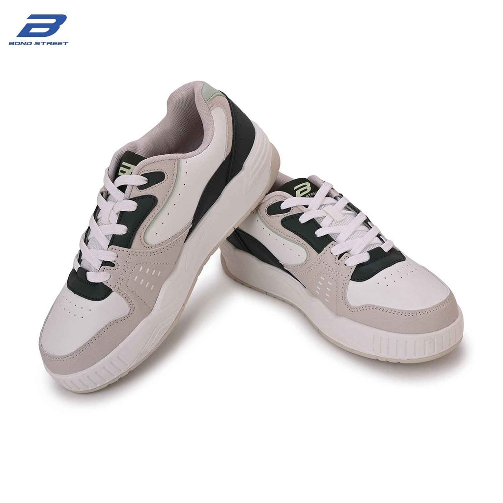 Men's Off White & Green Casual Sneakers