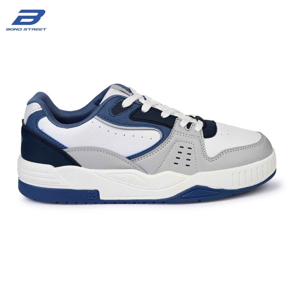 Men's White & Blue Casual Sneakers