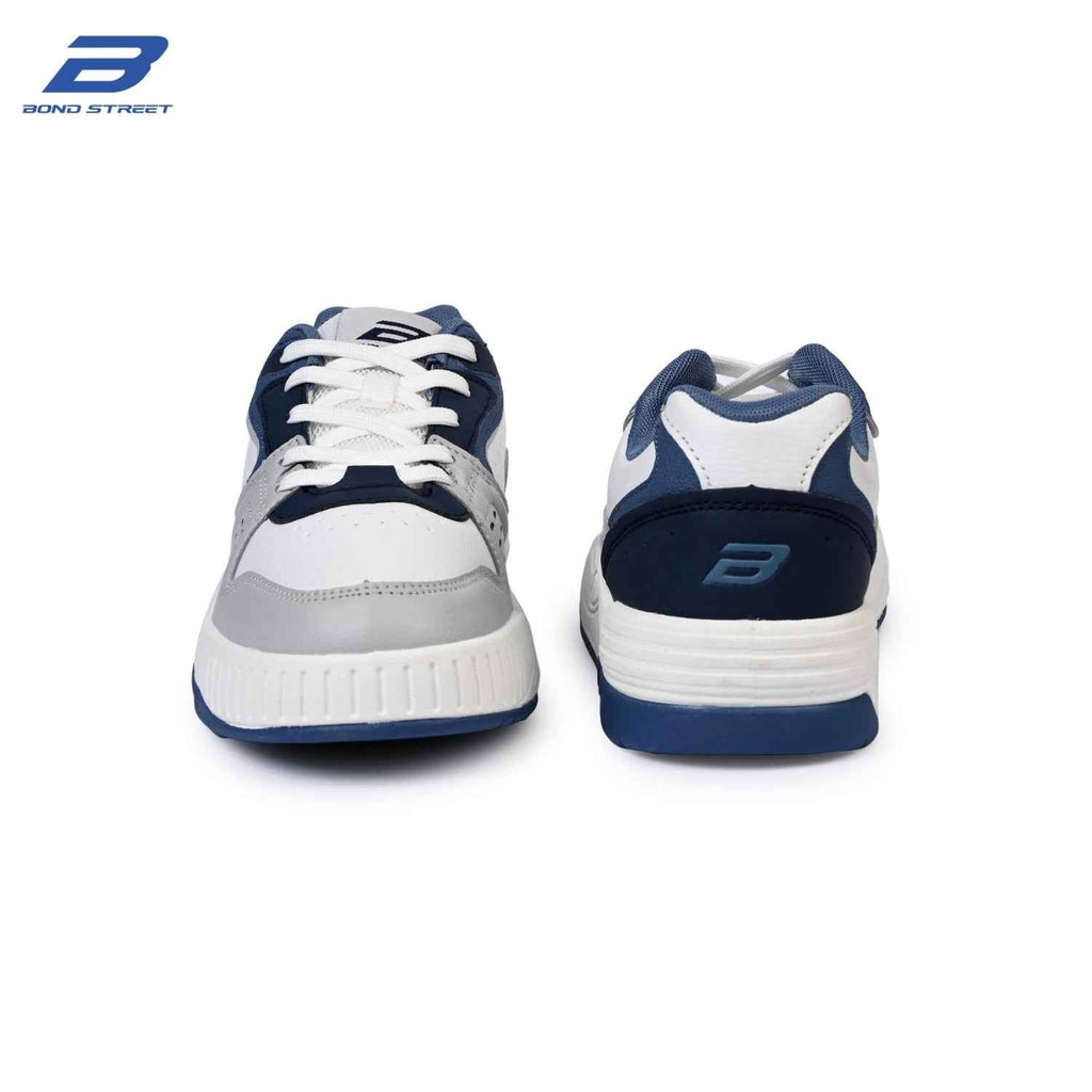 Men's White & Blue Casual Sneakers