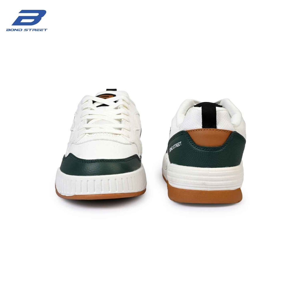 Men's White & Olive Casual Sneakers