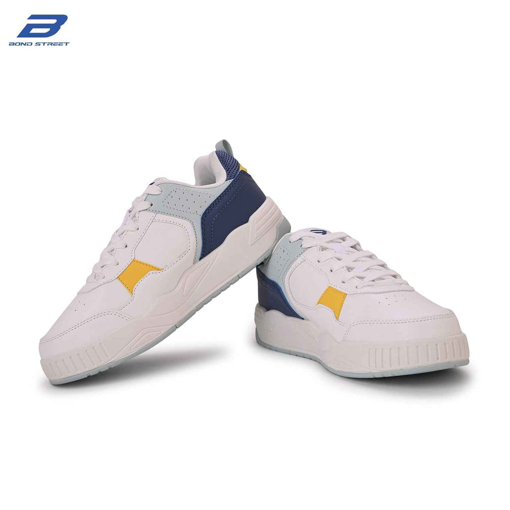 Men's White & Yellow Casual Sneakers
