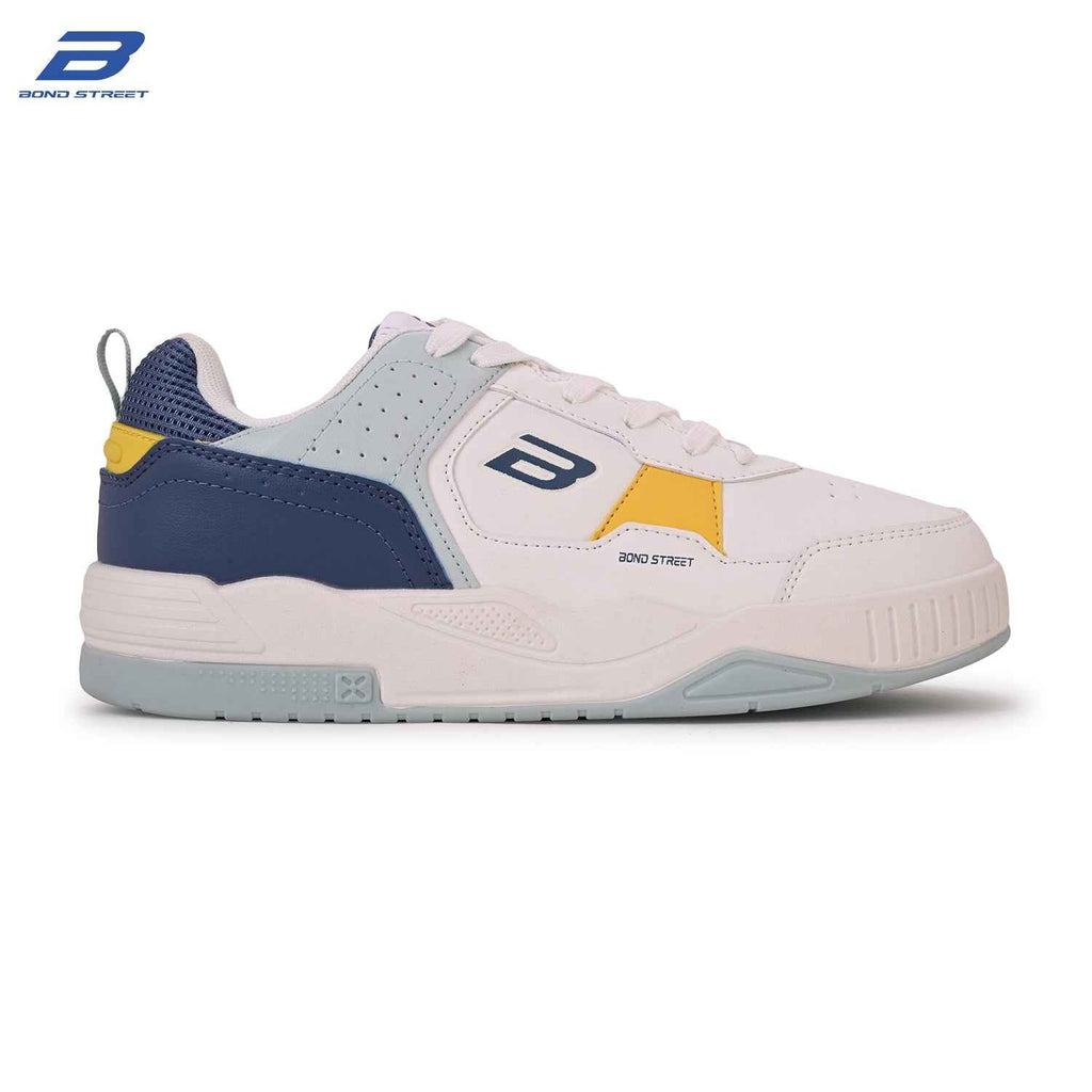 Men's White & Yellow Casual Sneakers