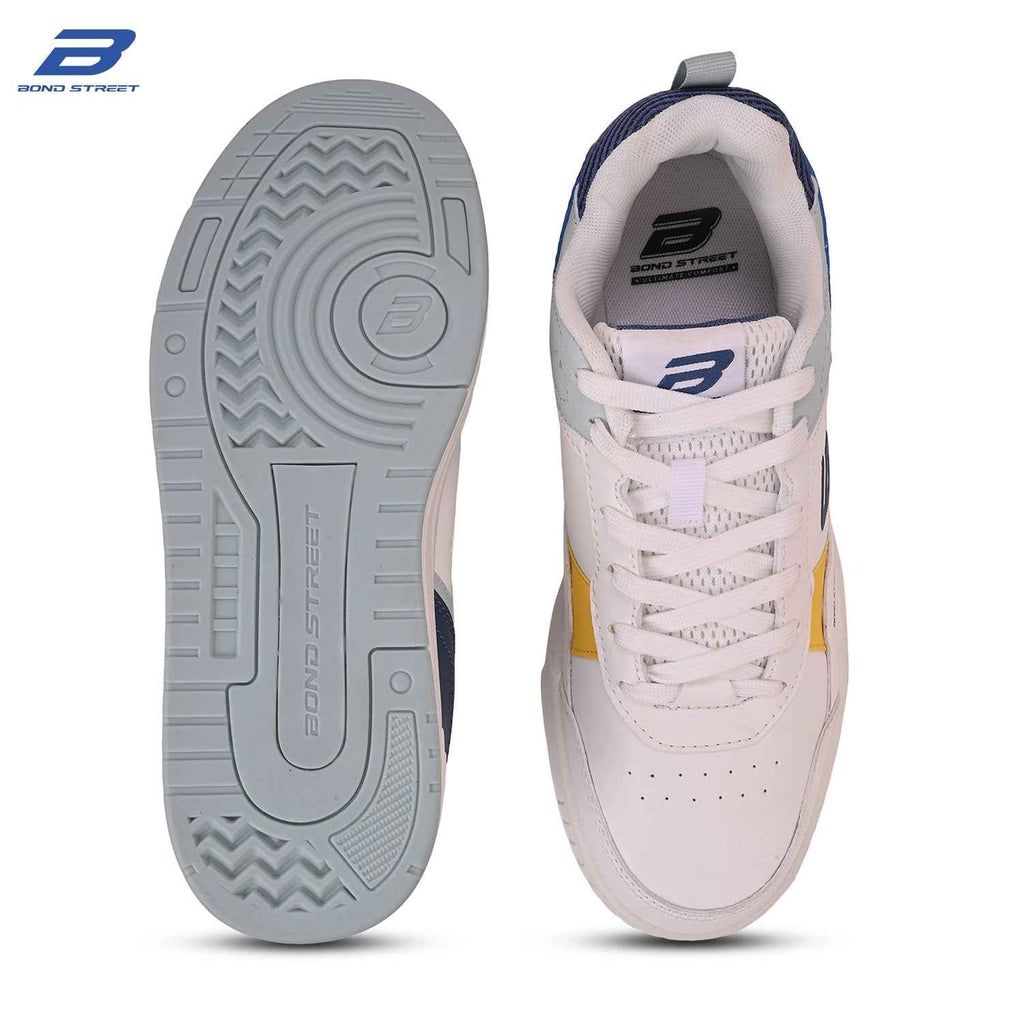Men's White & Yellow Casual Sneakers