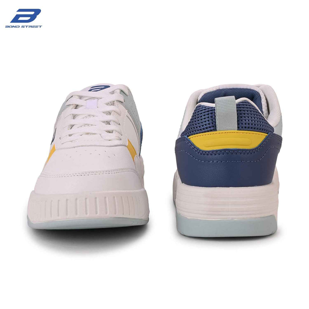 Men's White & Yellow Casual Sneakers